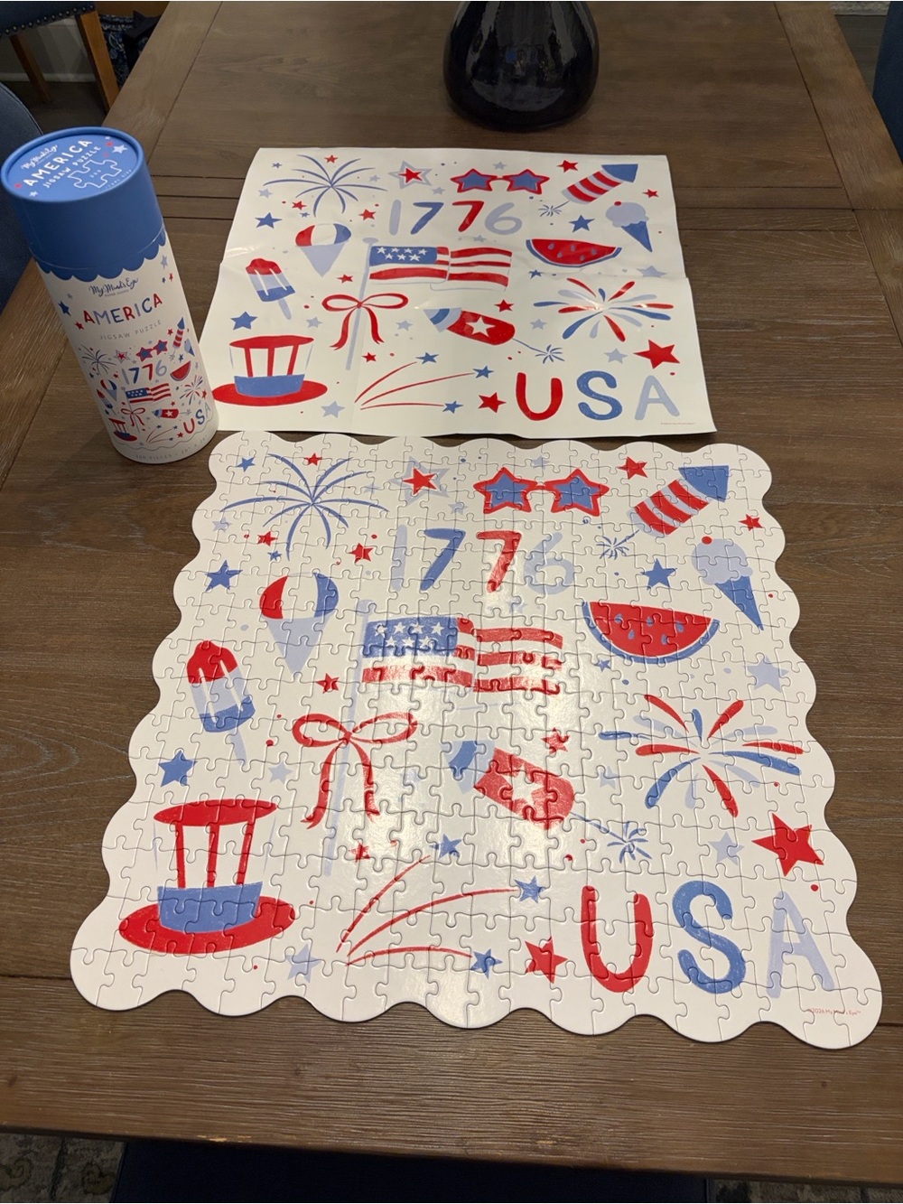 300 piece Patriotic 1776 USA Puzzle - Red, White & Blue